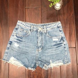NWOT Denim High Waist Cut Off Shorts Size M
